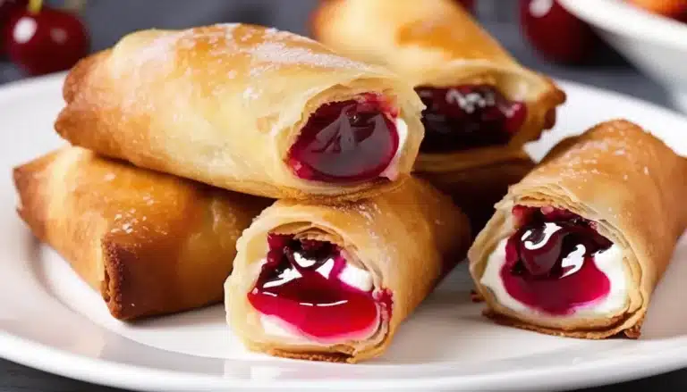 Cherry Cheesecake Egg Rolls