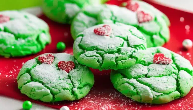 Grinch Crinkle Cookies