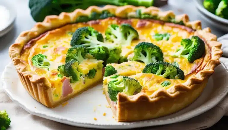 Ham, Cheddar And Broccoli Quiche